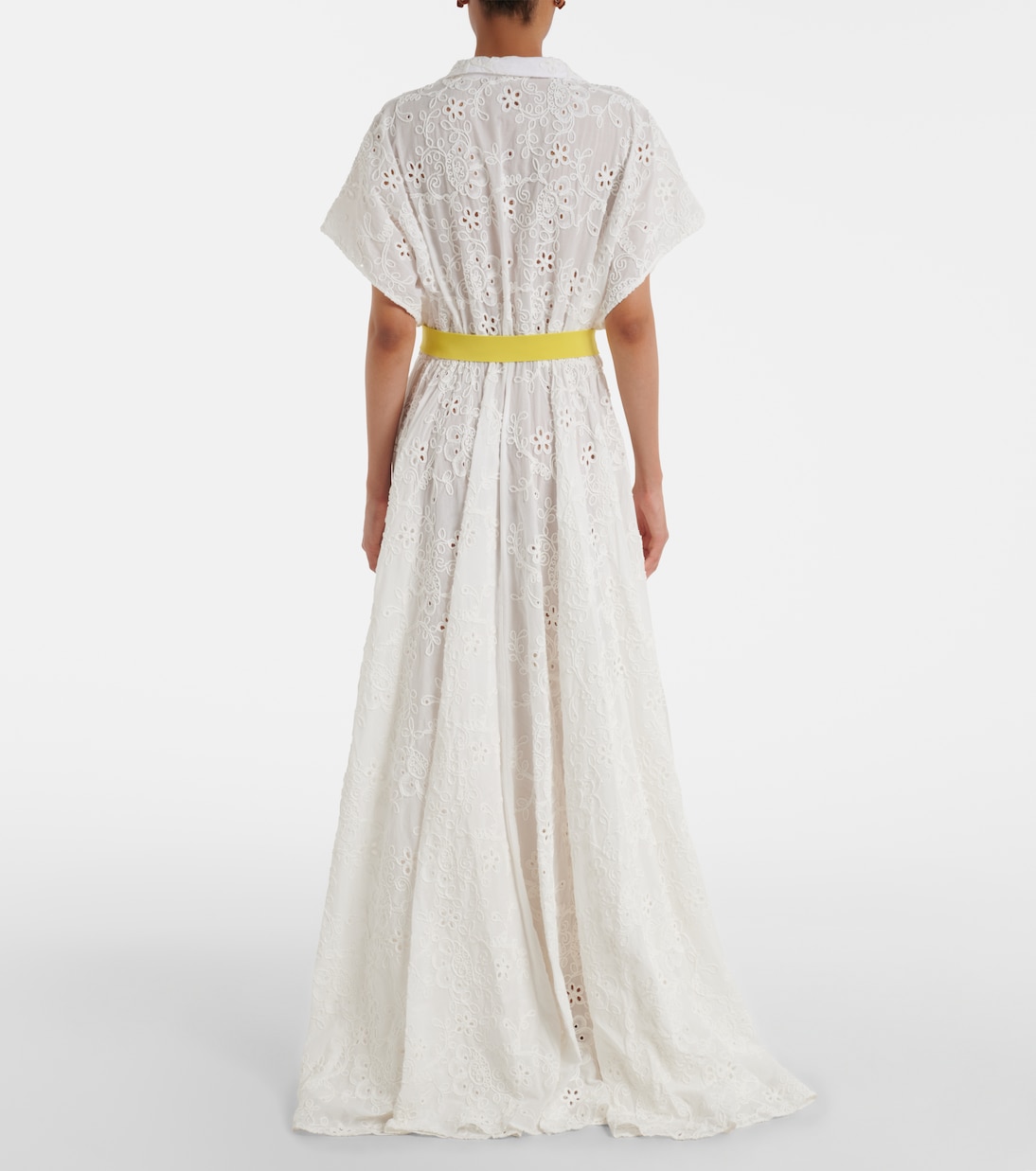 Belted broderie anglaise cotton shirt dress | Norma Kamali