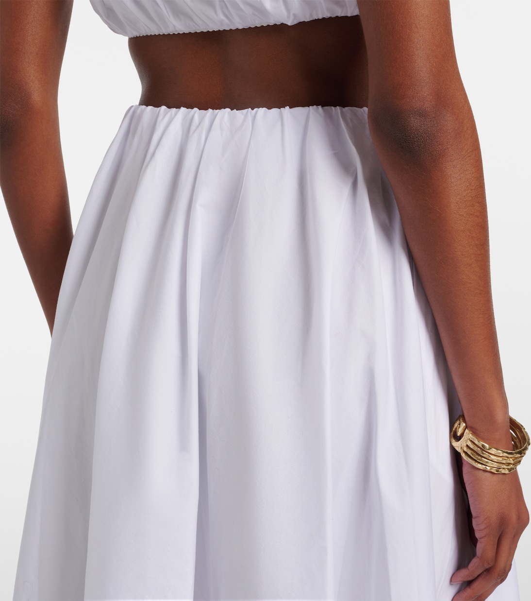 Milano pleated cotton maxi skirt | Staud