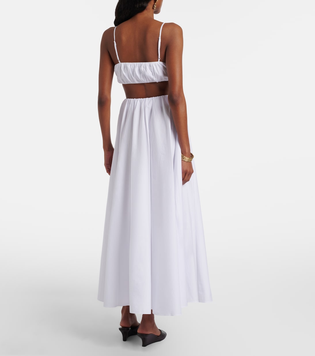 Milano pleated cotton maxi skirt | Staud