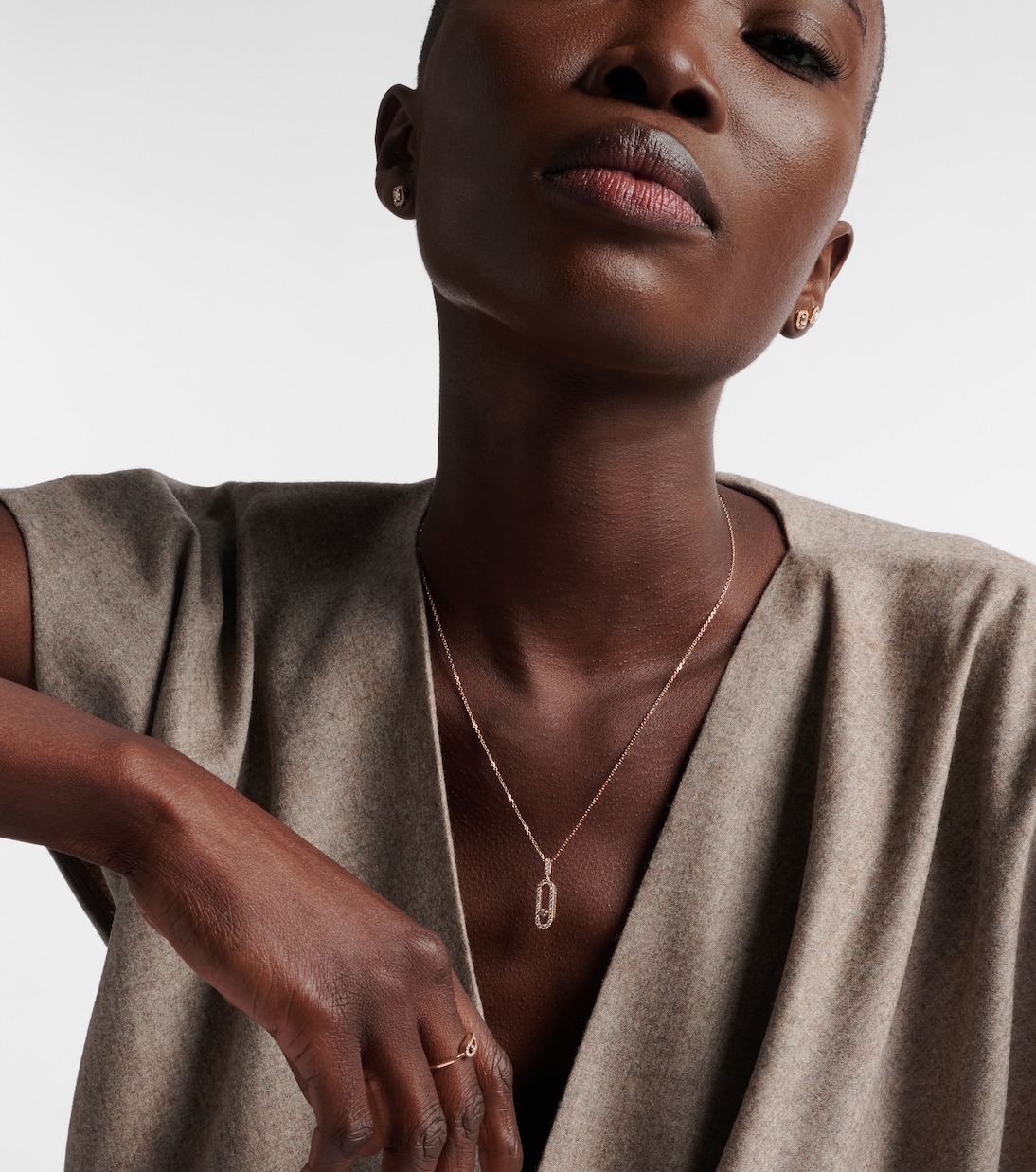 Collar Move Uno Large de oro rosa de 18 ct con diamantes | Messika