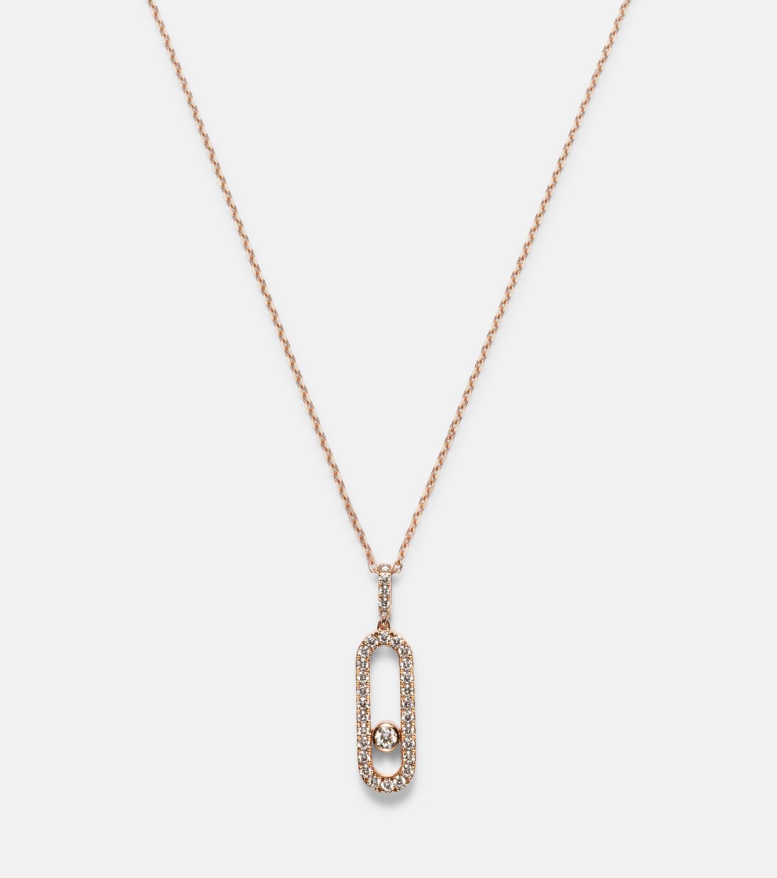 Collar Move Uno Large de oro rosa de 18 ct con diamantes | Messika