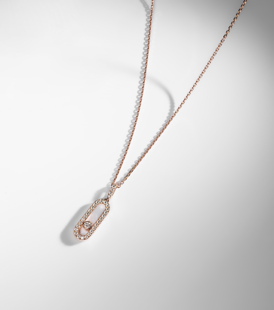 Collar Move Uno Large de oro rosa de 18 ct con diamantes | Messika