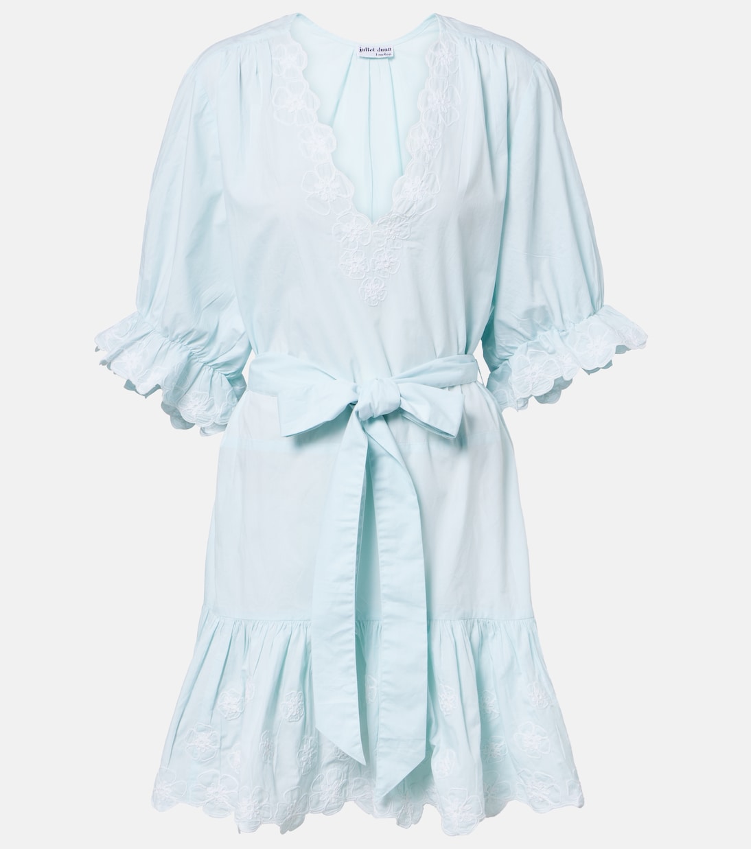 Embroidered cotton poplin minidress | Juliet Dunn