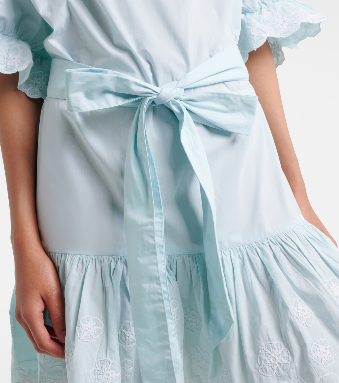 Embroidered cotton poplin minidress | Juliet Dunn