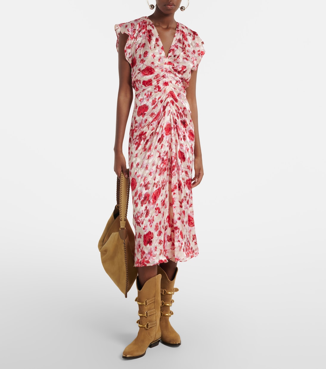 Vestido midi Lindsay de jacquard floral | Isabel Marant