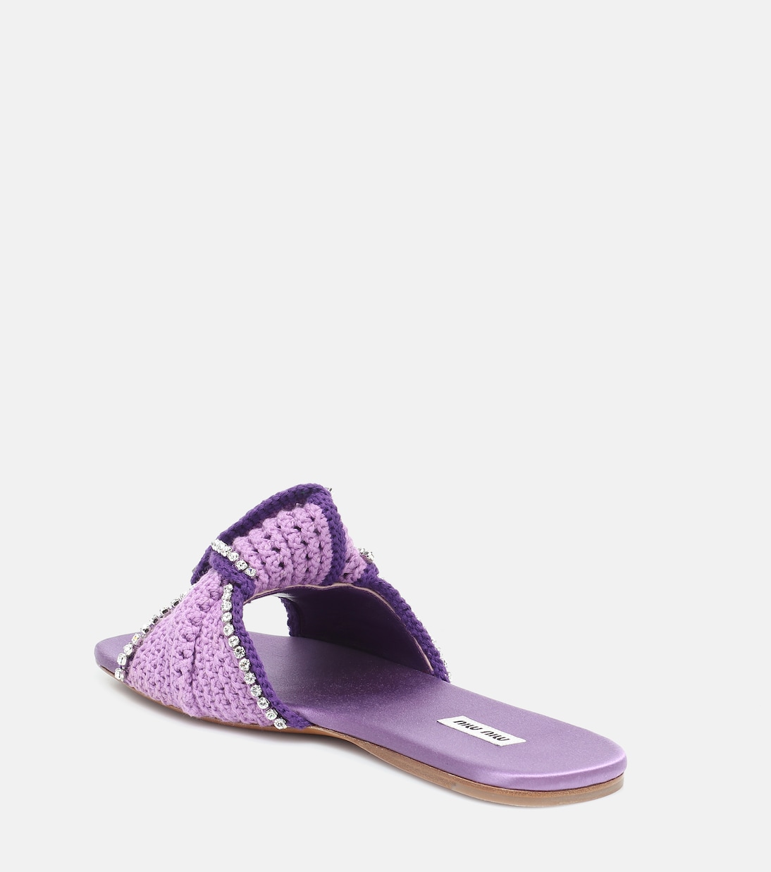 Embellished crochet slides | Miu Miu