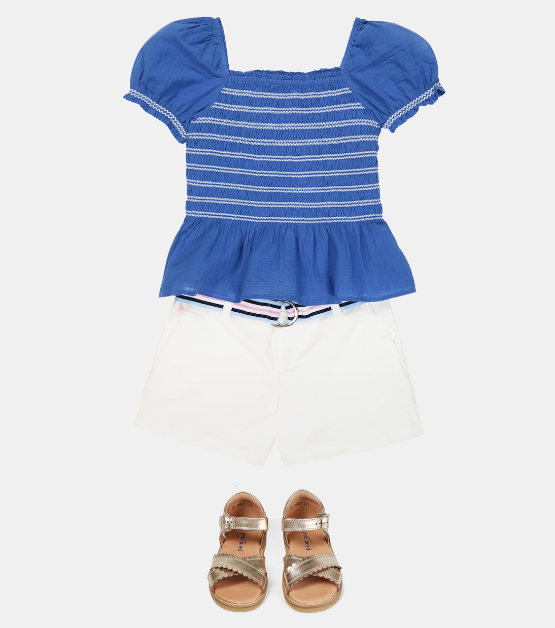 Embroidered smocked cotton top | Polo Ralph Lauren Kids