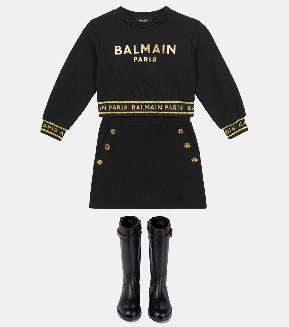 Sweat-shirt en coton à logo | Balmain Kids