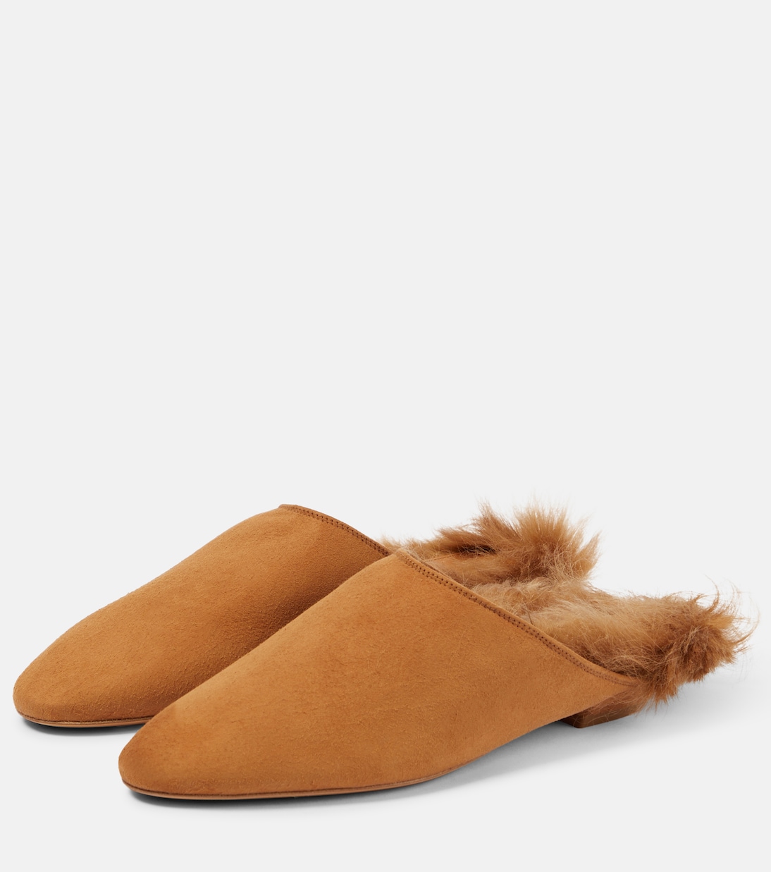 Mules Otto in suede con shearling | Khaite