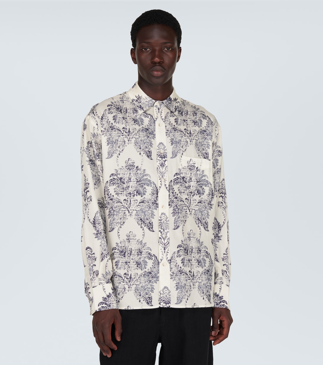 Silk and cotton shirt | Commas