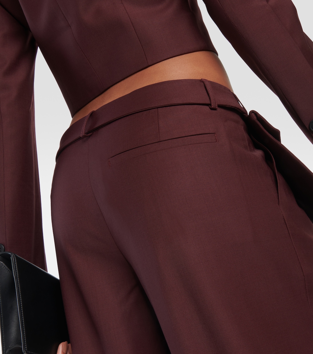 Gerade Mid-Rise-Hose Sylvia aus Wolle | Aya Muse