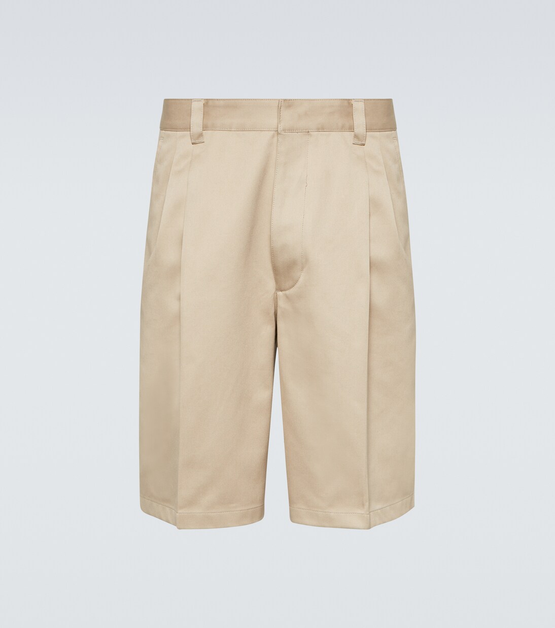 Pleated cotton Bermuda shorts  | Prada