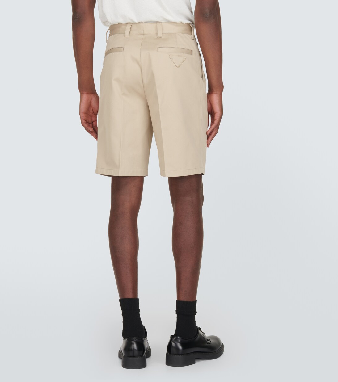 Pleated cotton Bermuda shorts  | Prada