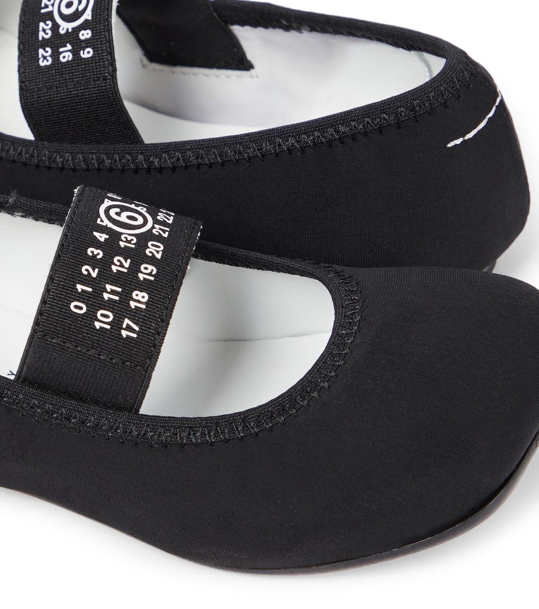 Leather-trimmed ballet flats | MM6 Maison Margiela Kids