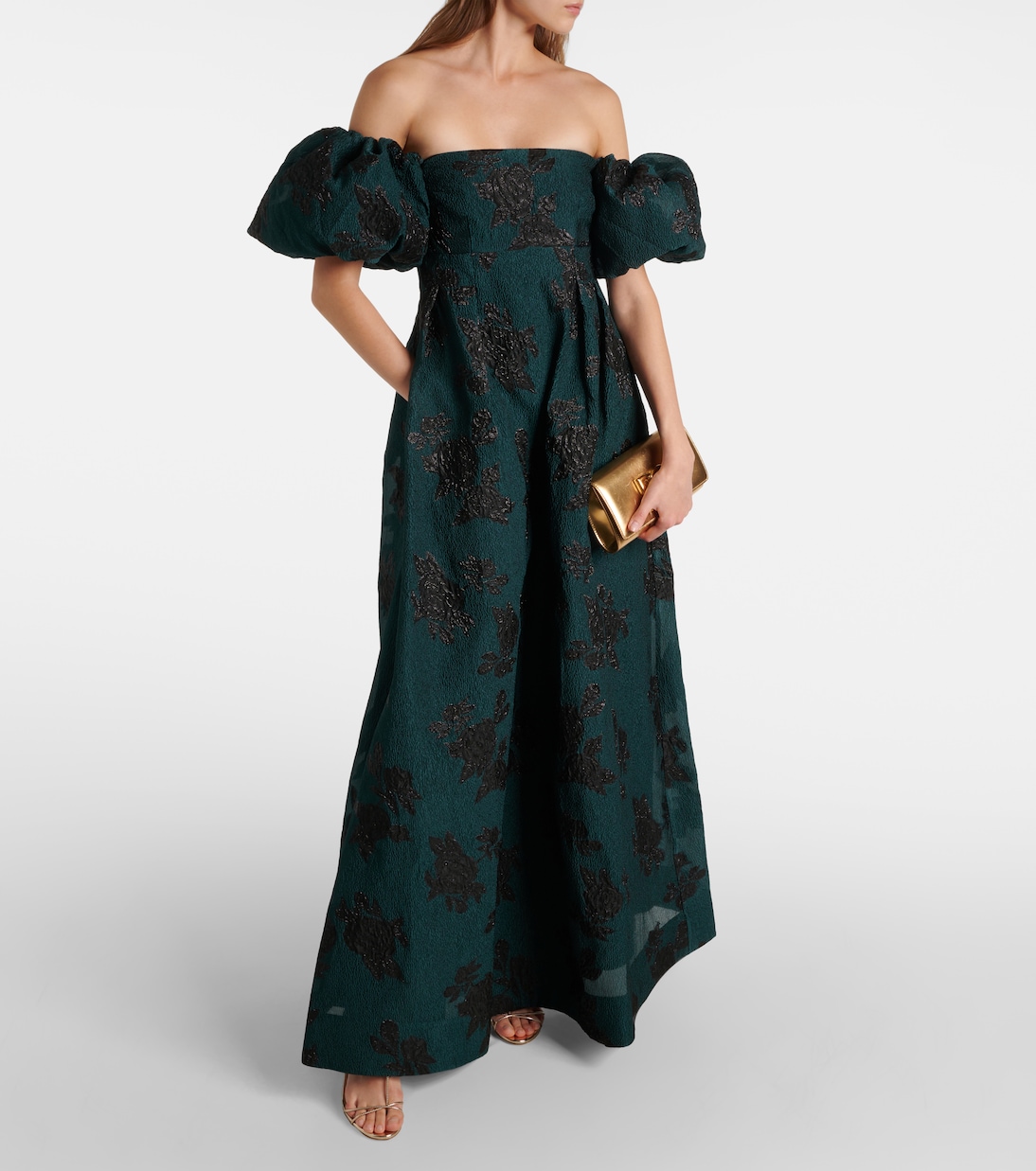 Abito lungo Beryl in lamé | Rebecca Vallance