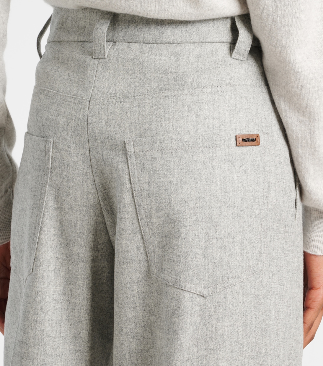 Pantalones anchos de lana y cachemir | Brunello Cucinelli