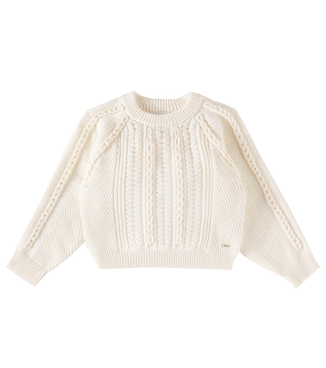 Cable-knit cotton and wool sweater | Chloé Kids