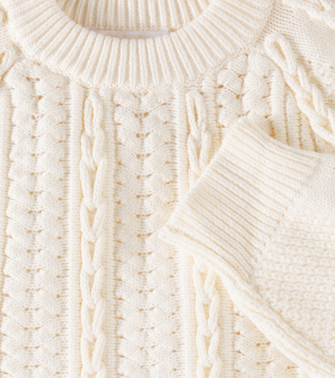 Cable-knit cotton and wool sweater | Chloé Kids