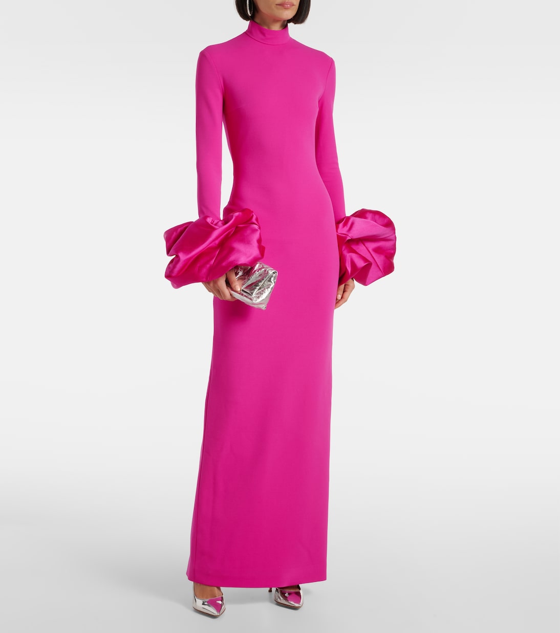 Robe Viviana aus Crêpe mit Satin | Solace London