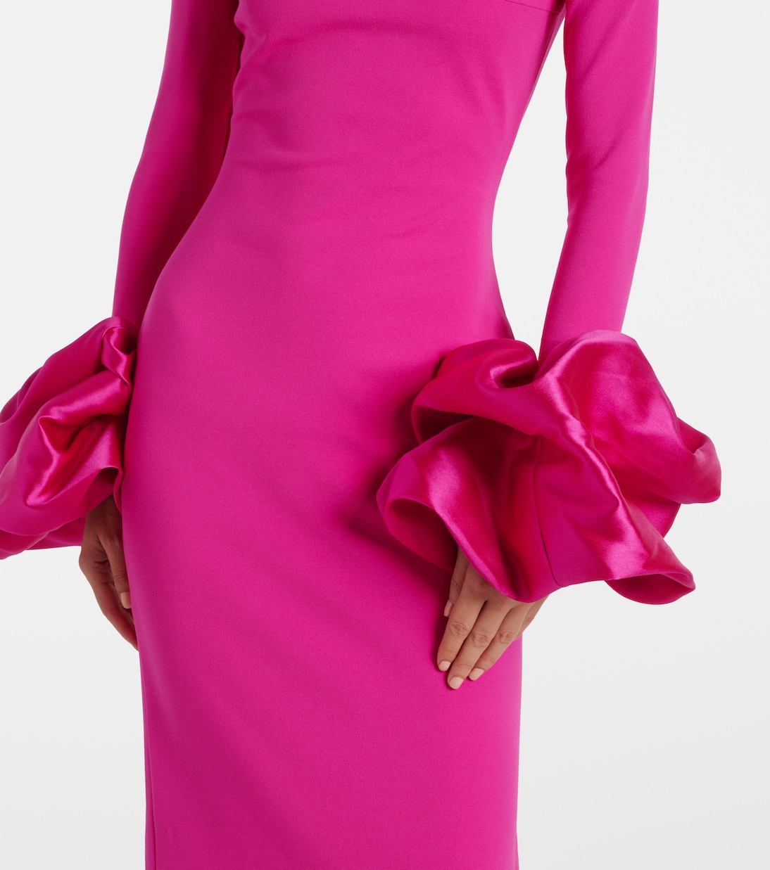 Robe Viviana aus Crêpe mit Satin | Solace London