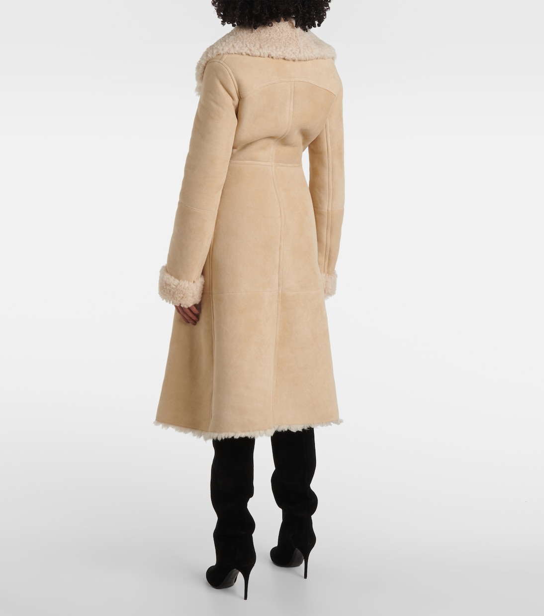 Shearling-trimmed suede coat | Alaïa
