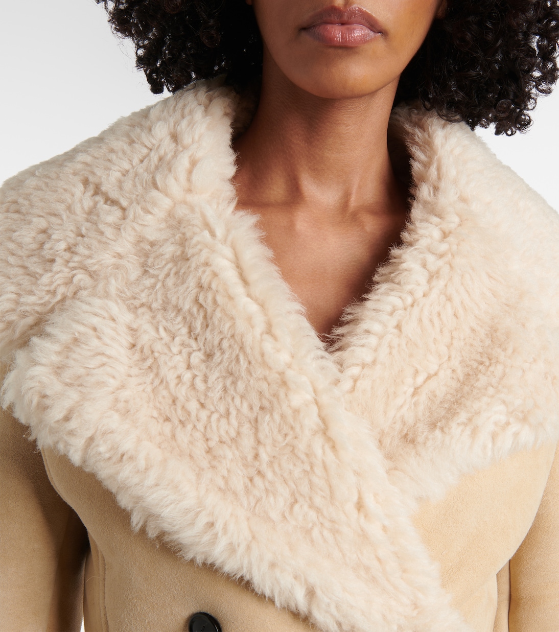 Shearling-trimmed suede coat | Alaïa