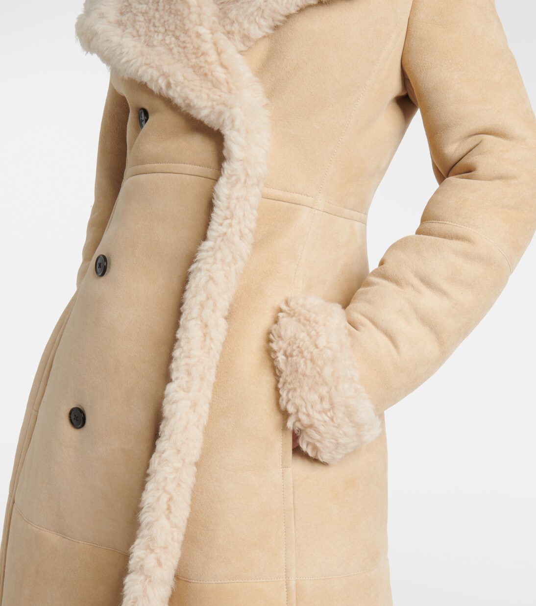 Shearling-trimmed suede coat | Alaïa