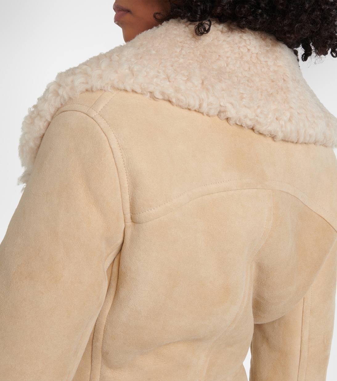 Shearling-trimmed suede coat | Alaïa