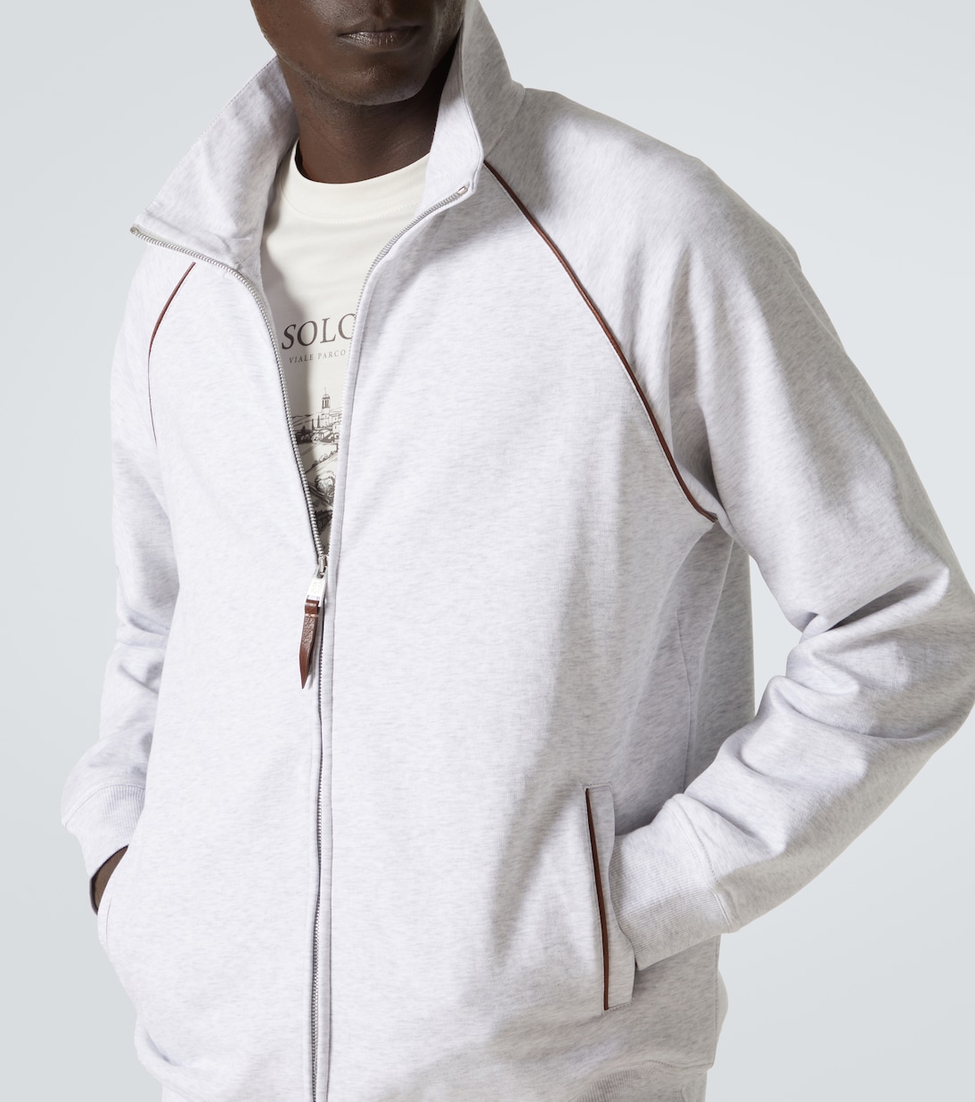 Cotton-blend jersey track jacket | Brunello Cucinelli