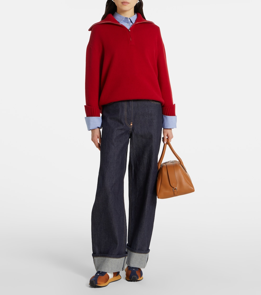 T-Vintage leather and suede-trimmed sneakers | Tod's