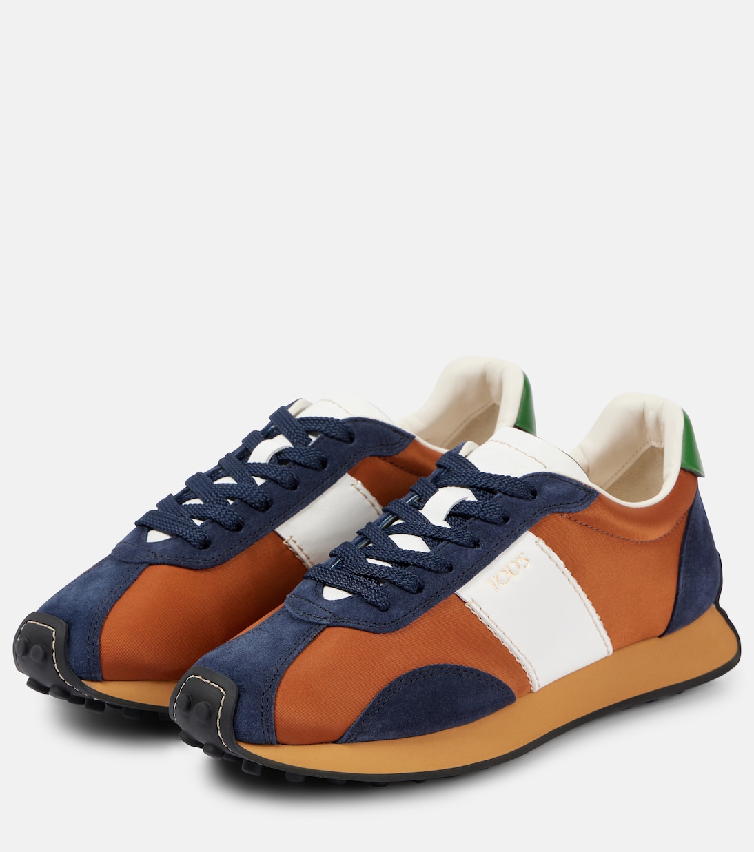 T-Vintage leather and suede-trimmed sneakers | Tod's