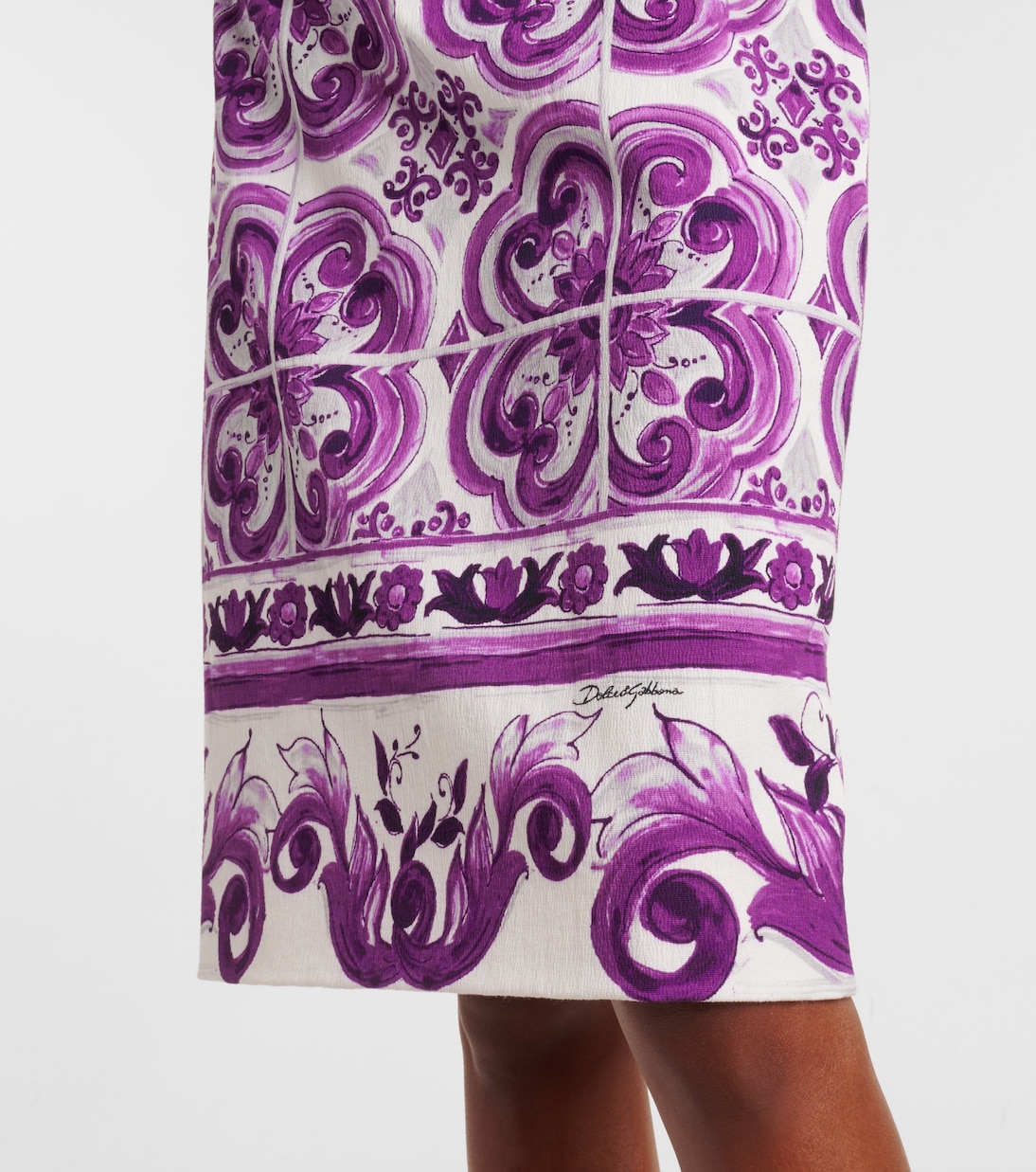 Majolica silk-blend pencil skirt | Dolce&Gabbana