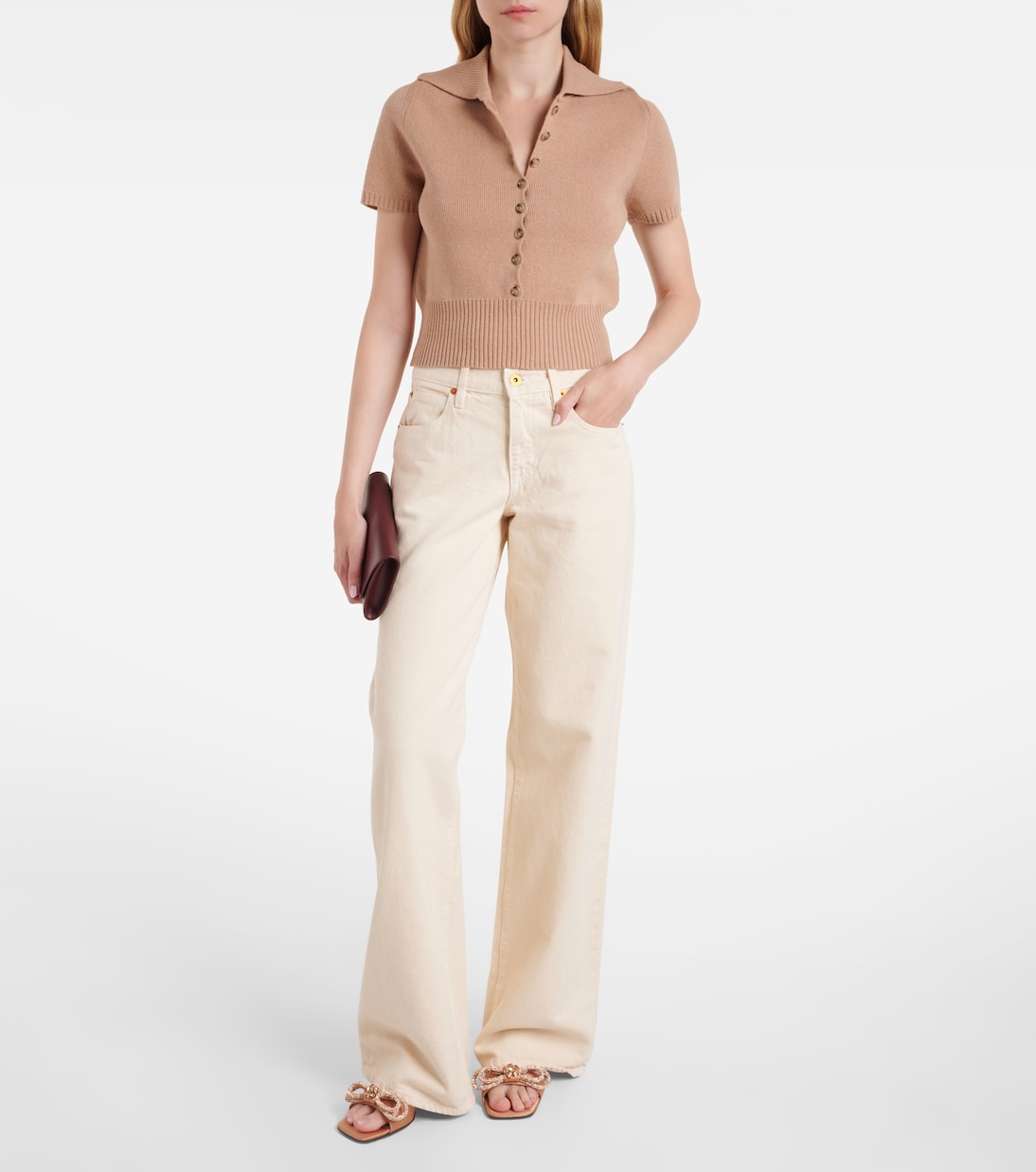 Double Bow embellished satin 65 mules | Mach & Mach