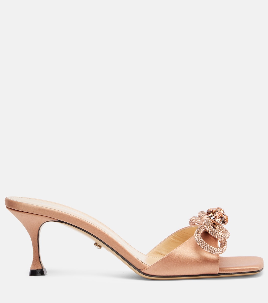 Double Bow embellished satin 65 mules | Mach & Mach