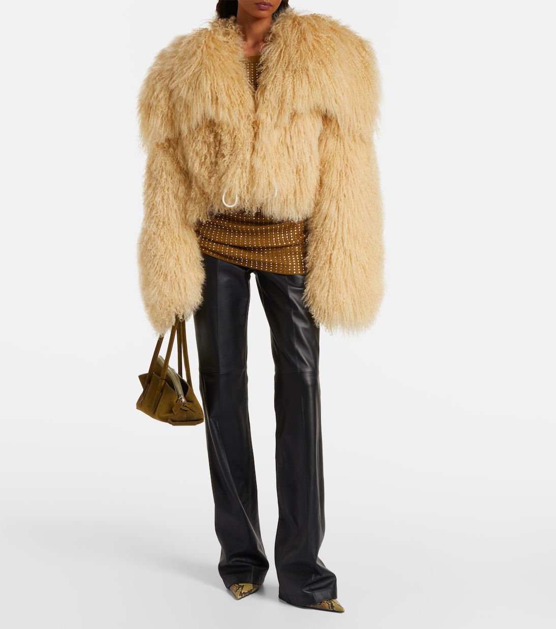 Chaqueta cropped de borrego | The Attico