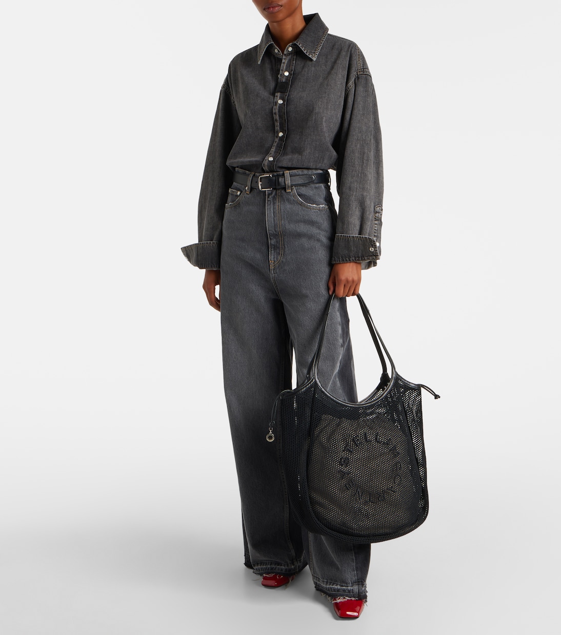 Borsa in mesh e canvas con logo | Stella McCartney