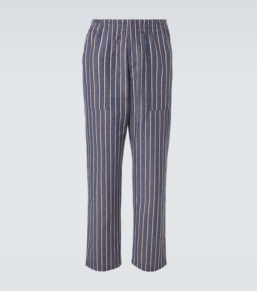 Striped cotton-blend wide-leg pants | Bottega Veneta