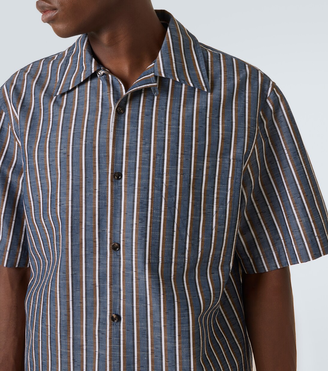 Striped cotton-blend wide-leg pants | Bottega Veneta