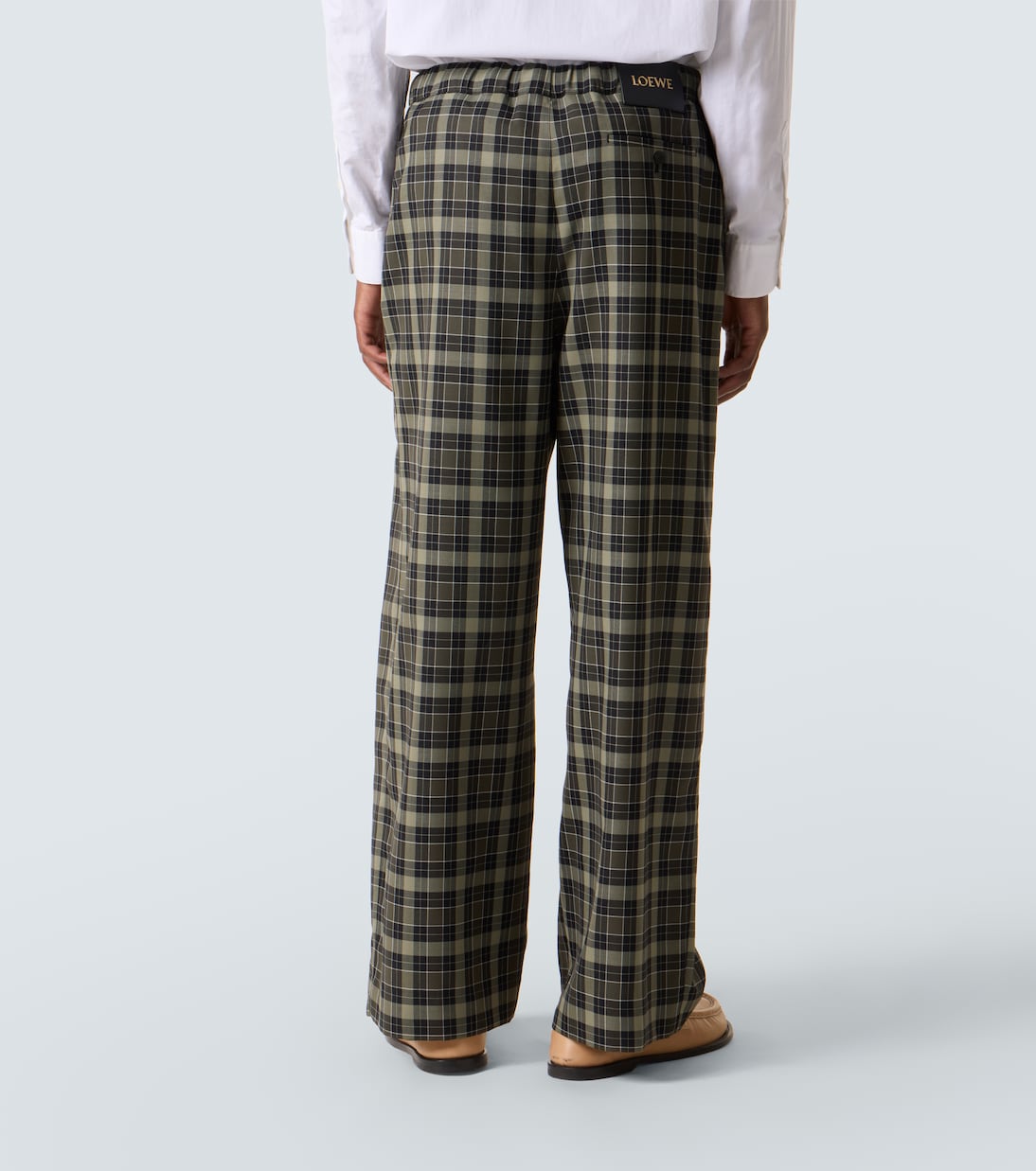 Pantaloni a gamba larga a quadri | Loewe