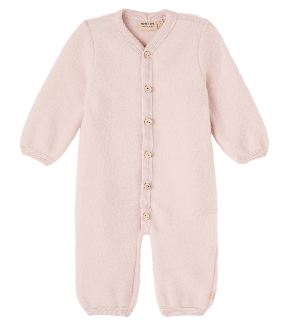 Baby Levi wool fleece onesie | Wheat