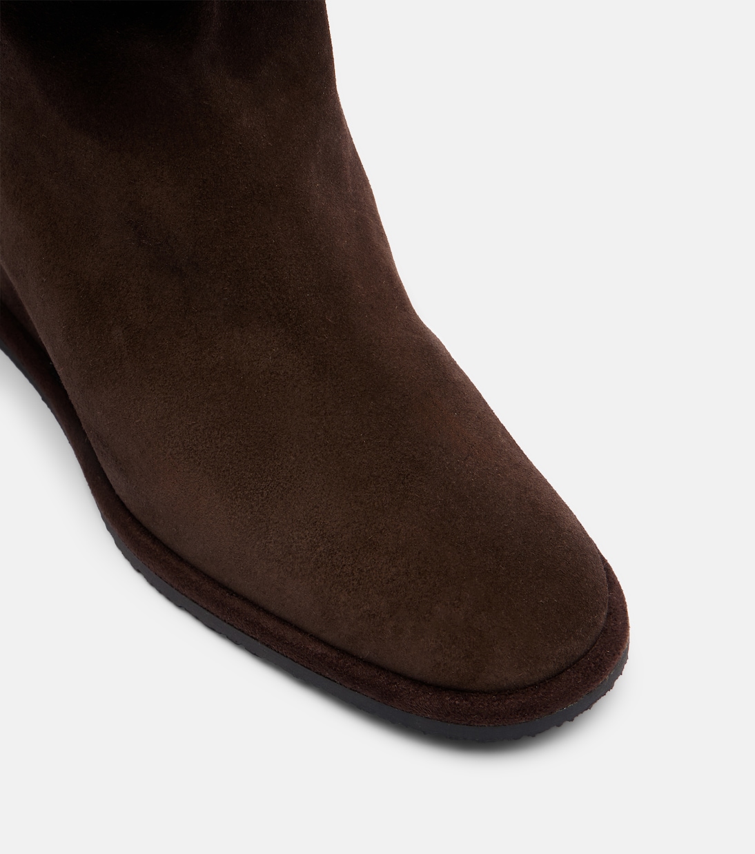 Shearling-lined suede wedge ankle boots | Yves Salomon