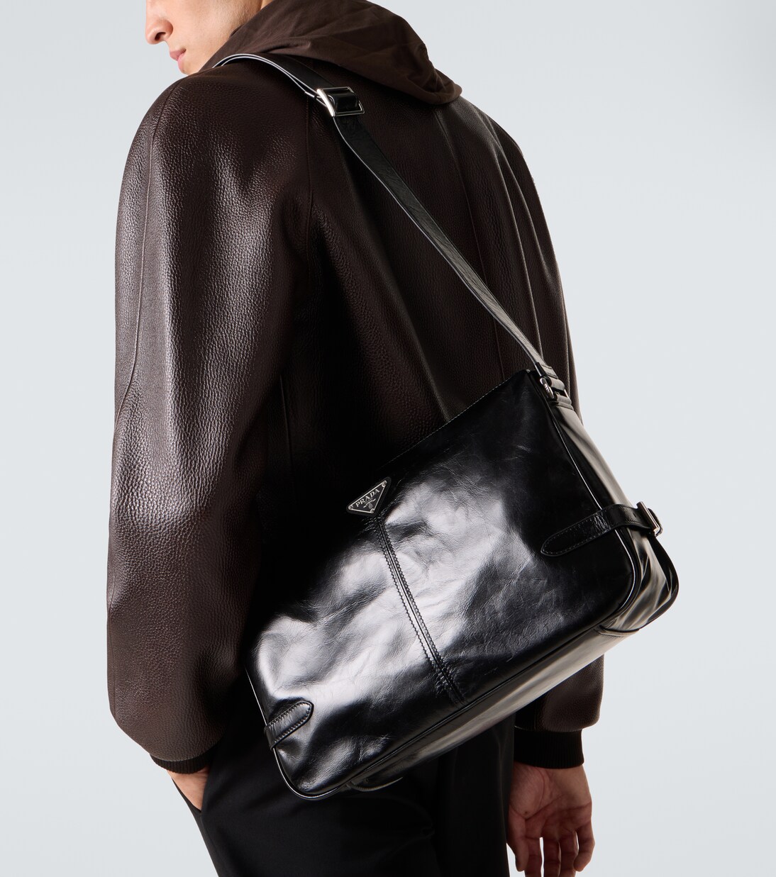 Leather shoulder bag | Prada