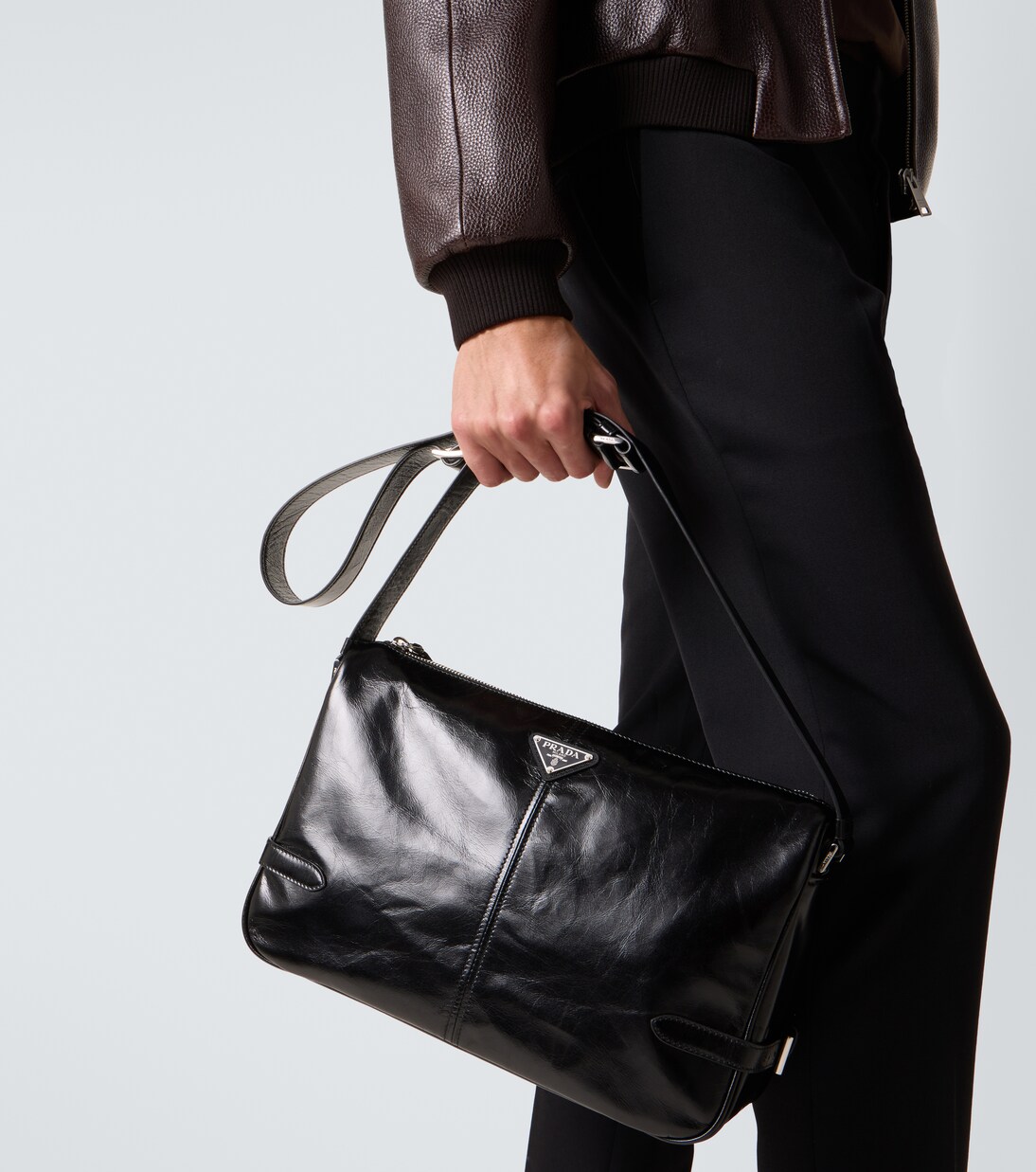 Leather shoulder bag | Prada