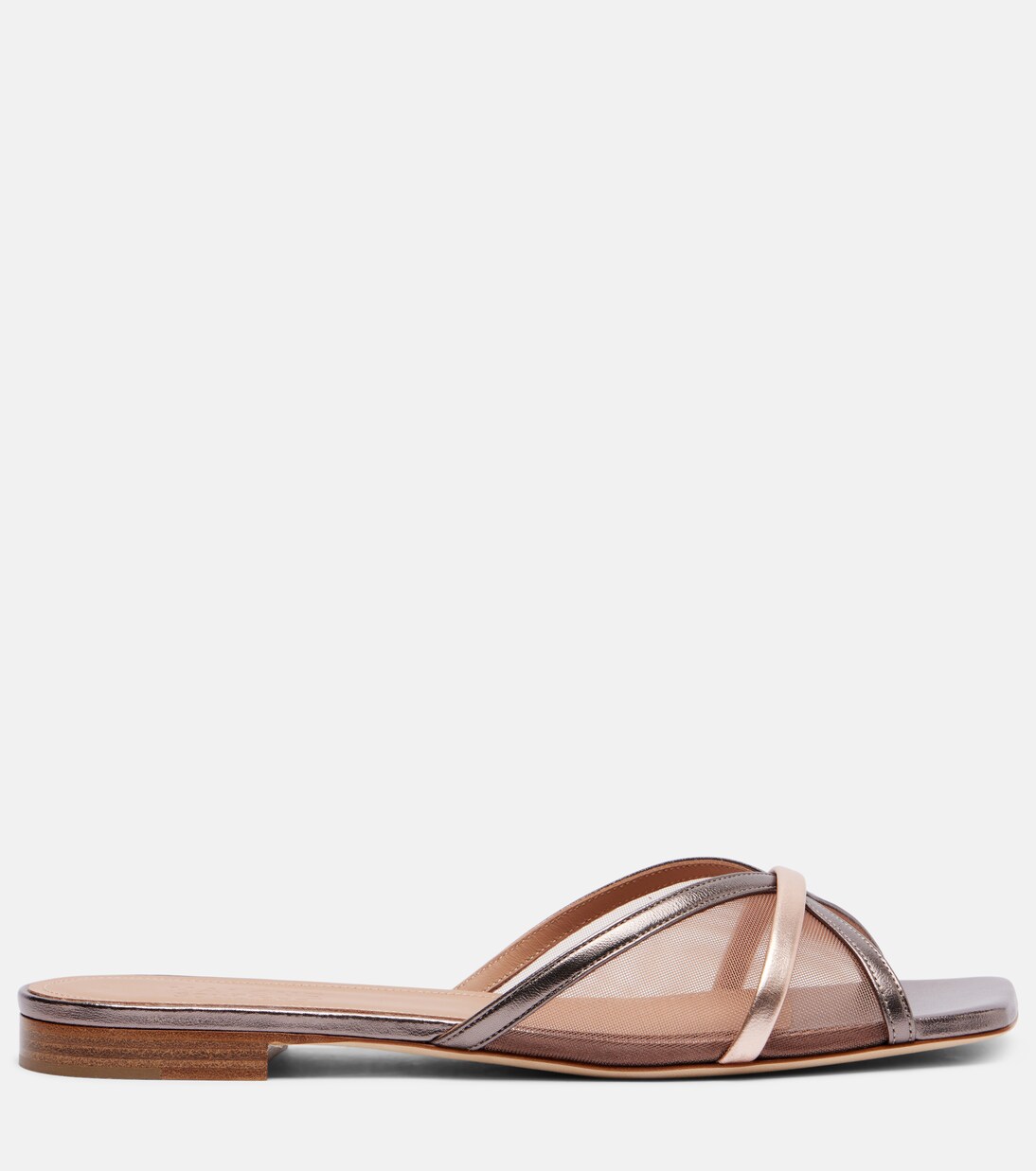 Perla leather and mesh slides | Malone Souliers