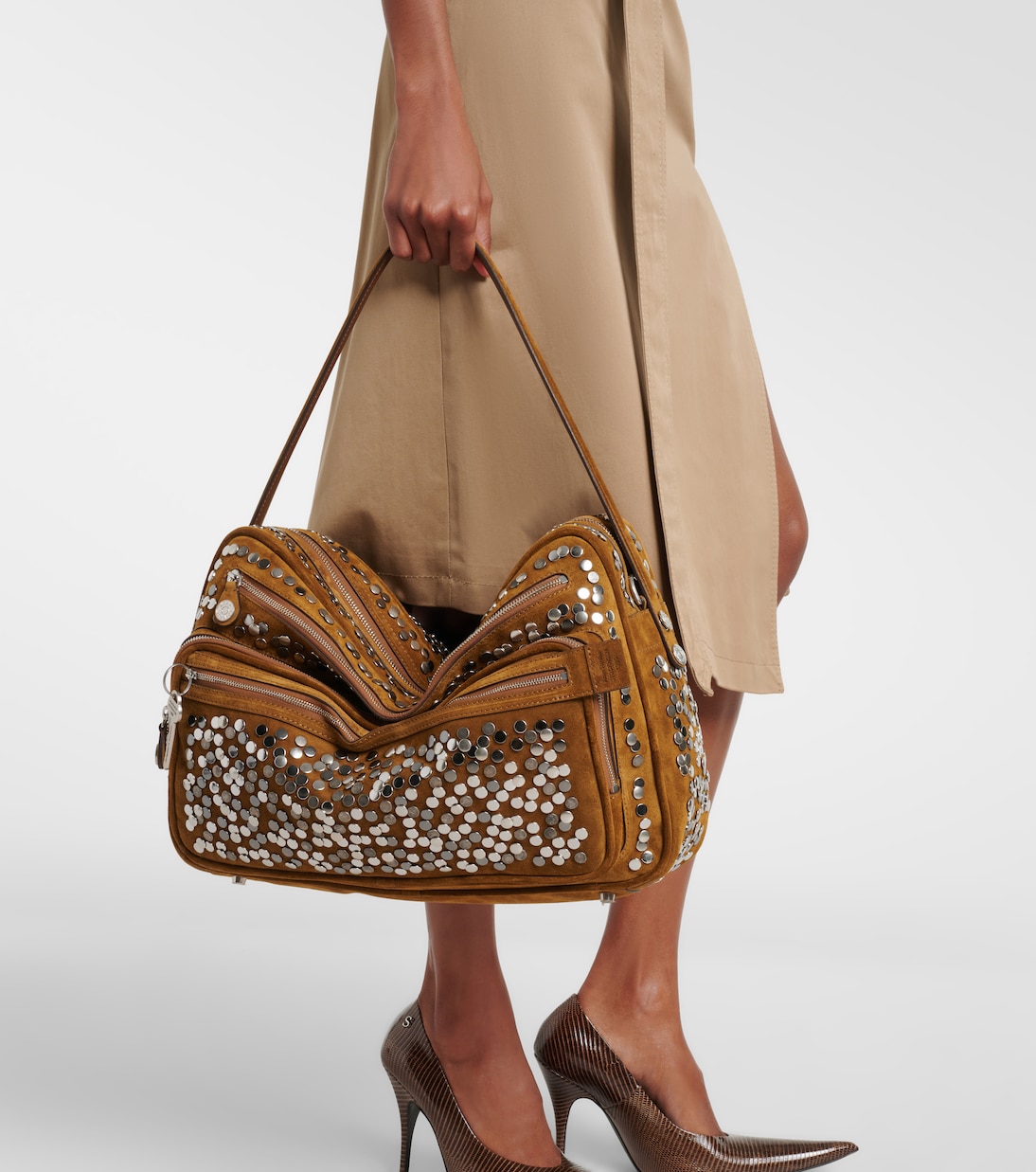 Camero Camera Large suede shoulder bag | Acne Studios