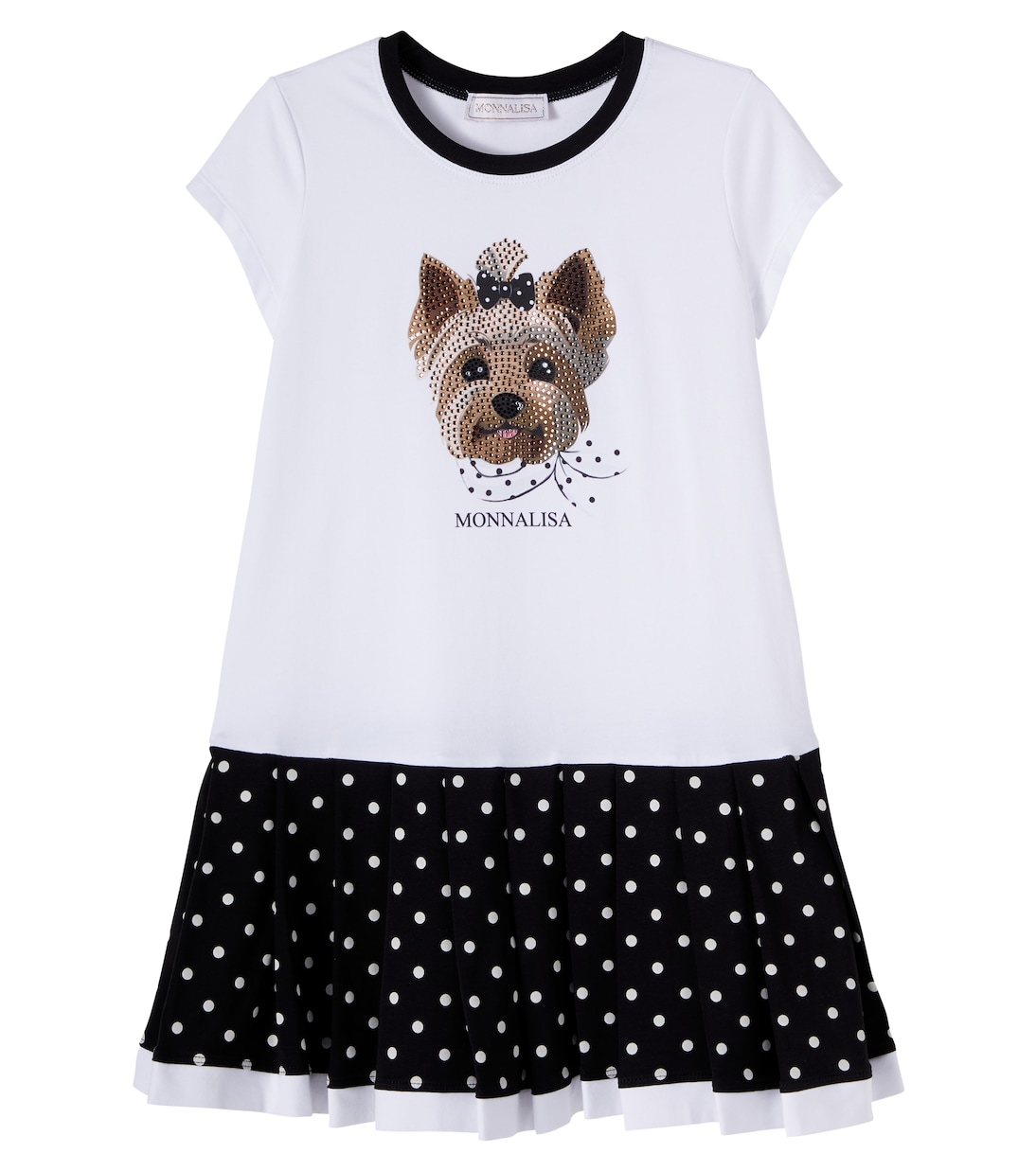 Embellished printed cotton-blend dress | Monnalisa