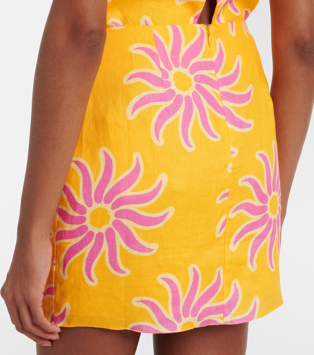 Chemena printed linen miniskirt | Cala de la Cruz