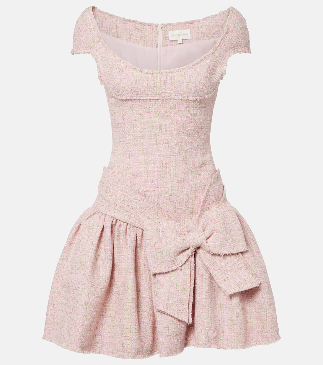 Bow-detail distressed tweed minidress | Shushu/Tong
