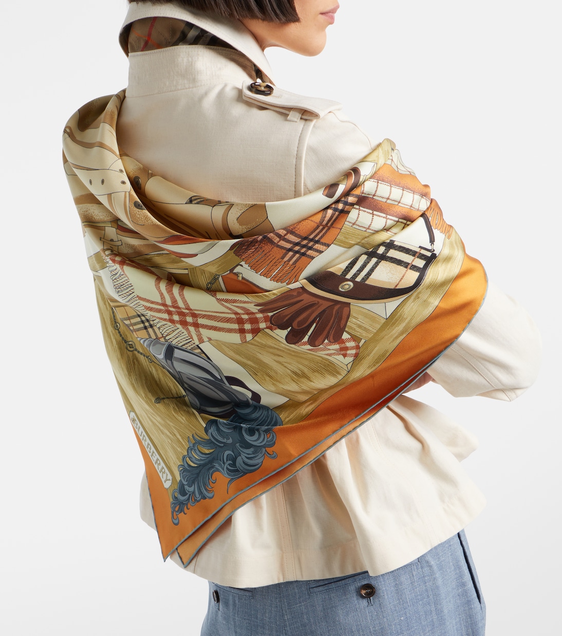 Printed silk twill scarf | Burberry
