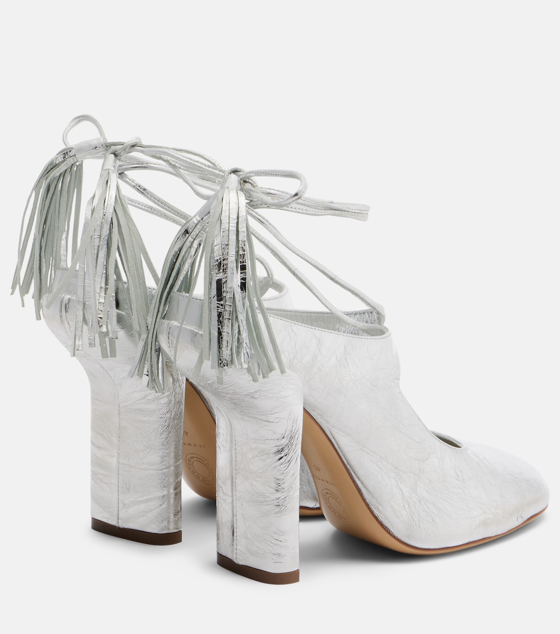 Mules aus Metallic-Leder | Dries Van Noten